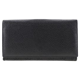 Gucci 143391 GG Canvas Leather Long Wallet