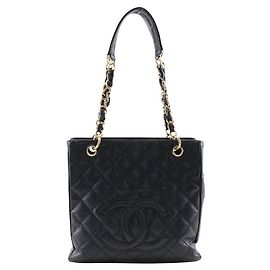 Bolso de hombro Chanel de piel caviar con cadena