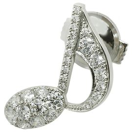 Autre Marque Platin-Brosche Pt950 in Form einer Musiknote mit Diamanten
