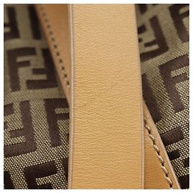 Fendi Zucchino Boston Bag Nylon Canvas Leather