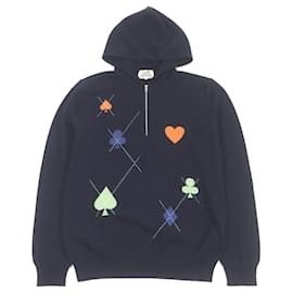 Sudadera con media cremallera H Logo de cachemira Hermes azul marino - Hermès
