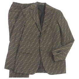 Terno Fendi FF Logo Estampa Zucca Marrom 44