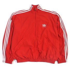 Chaqueta de pista de nylon Balenciaga adidas roja L