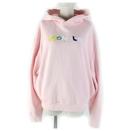 Felpa in Cotone Moncler Rosa L Donna