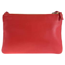 Borsa a tracolla piccola in pelle Celine Trio rossa - Céline
