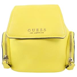 Autre Marque Gelber Leder-Rucksack Unisex