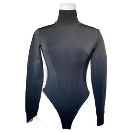 Body Alaïa Nero in Stile Neoprene Collo Alto