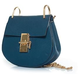 Borsa Drew in pelle blu Chloé