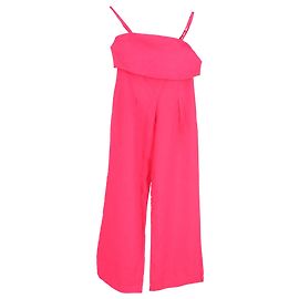 Set top senza maniche e pantaloni a gamba larga in lino rosa Reformation