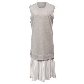 Maison Martin Margiela Vestido de suéter midi sin mangas en capas de Maison Margiela en algodón gris