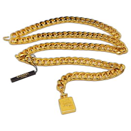 Chanel Vintage Chunky Doppel-Drapierte Parfümflasche Halskette Gürtel