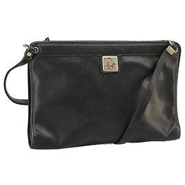 Christian Dior Schultertasche aus schwarzem Leder Auth 98852