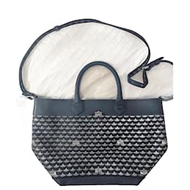 Borsa Tote Fauré Le Page Daily Battle Blu in Pelle