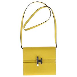 Borsa a spalla Cinhetic To Go di Hermès in pelle gialla