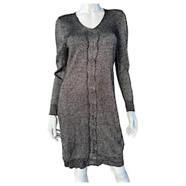 Vestido mini de punto negro Dkny