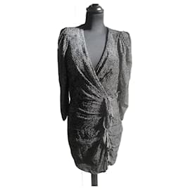 Vestido Ba&Sh Negro con Lunares Blancos de Viscosa