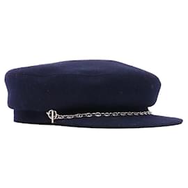 HERMÈS - Cappello Hermès Belle-Ile in cashmere blu navy (taglia 57)