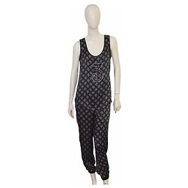 Conjunto John Richmond de seda negro de top y pantalones S