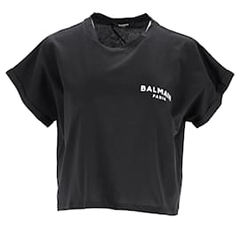 Crop Top Balmain en Negro