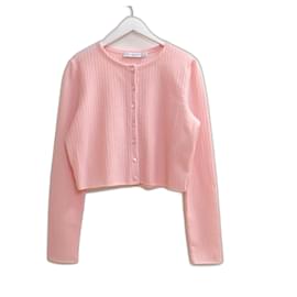 Dior x Raf Simons Frühling 2015 Rosa Gekürzter Cardigan