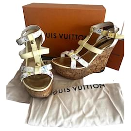 Sandali con zeppa Louis Vuitton Starboard pelle multicolore 37