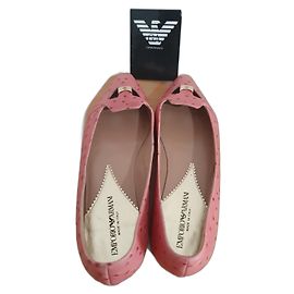 Ballerine in pelle di vitello e capra rosa Emporio Armani