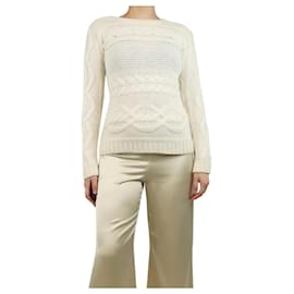 Creme Kabelstrickpullover - Größe UK 8 - Maje