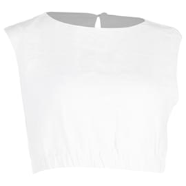 Top corto sin mangas en algodón blanco Reformation