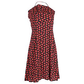 Vestido floral Reformation en viscosa roja y negra