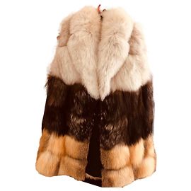Chaqueta Bel Air de piel de zorro marrón beige