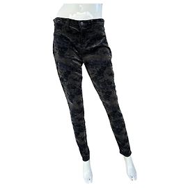 Pantaloni super skinny in velluto J Brand camouflage oliva