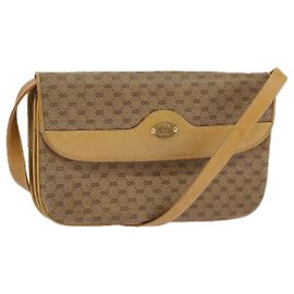 Gucci Borsa a spalla Micro GG Supreme in PVC Beige Oro 004 106 0024 Auth ki5097