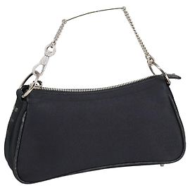 Borsa a mano Christian Dior in tela nera Auth 98592