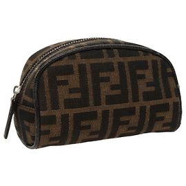 FENDI Zucca Canvas Tasche braun schwarz silber authentisch fm4030