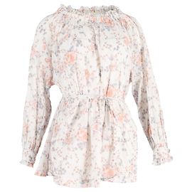 Abito Mini Off The Shoulder Ragtime di Maje in Cotone Stampato Floreale