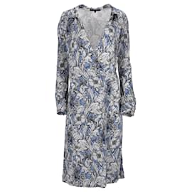Vestido midi cruzado con estampado floral de Gucci en viscosa multicolor