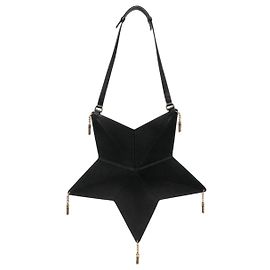 Saint Laurent Astro Borsa a Spalla in Pelle di Vitello Nera