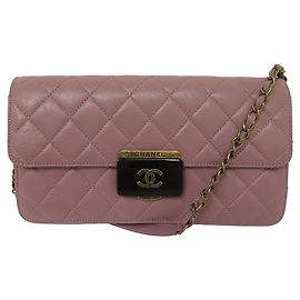 BORSA A MANO CHANEL BEAUTY LOCK IN PELLE QUILTED ROSA