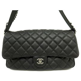 BORSA A MANO CHANEL TIMELESS JUMBO SIMPLE RABAT PELLE MATELASSÉ CAVIAR NUOVA