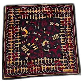 Sciarpa in seta Trussardi Nera Gialla Bordeaux