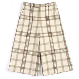 Pantalones cortos anchos de cuadros de lana y rayón Gucci 44