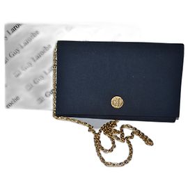 Bolsa a tiracolo Guy Laroche azul de tecido com corrente dourada