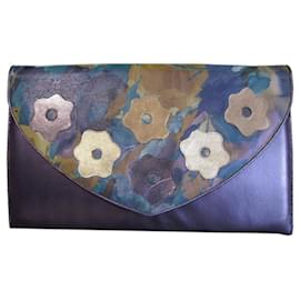 Sac à main Bally en cuir bleu motif floral