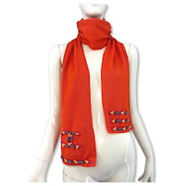 knitted coral scarf Chanel