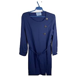 Prada Abendkleid in Blau mit Gürtel