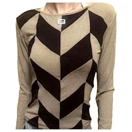 Fendi Glänzender Pullover Langarm Braun