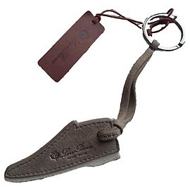 Loro Piana Summer Walk keychain deerskin taupe