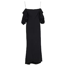 Vestido maxi off-shoulder Alexander Mcqueen en viscosa negra