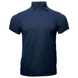 Polo in cotone blu navy con logo ricamato Saint Laurent Cassandre