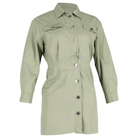 Mini abito camicia Sandro Liana in cotone verde